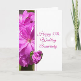 Cartão Geranium Personalizado 55º Aniversário de Casament