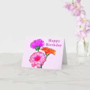 Cartão Gerbera Daisies Parabéns