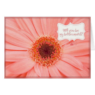 Cartão Gerbera Daisy Bridesmaid Request