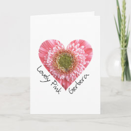 Cartão Gérbera rosa adorável - Forma cardíaca