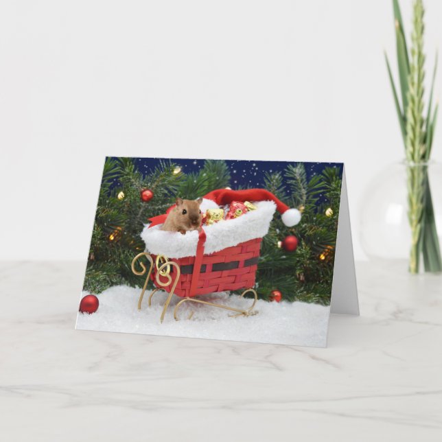 Cartão Gerbil Christmas (Frente)
