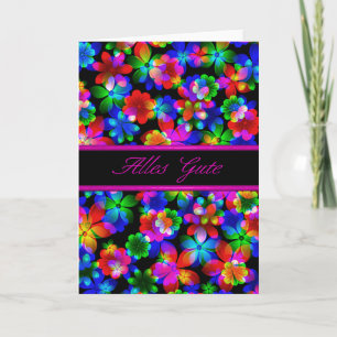 Cartão German 3D Flowers Birthday Card- Blank