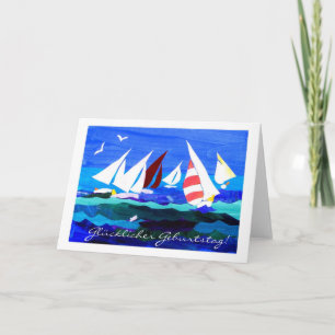 Cartão German Greeting Birthday Card - Sailing