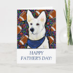 Cartão German shepherd branco<br><div class="desc">Celebre o Dia de os pais com estes adoráveis produtos de German shepherd!</div>