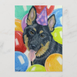 Cartão German shepherd de aniversário