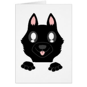 Cartão german shepherd de pico preto