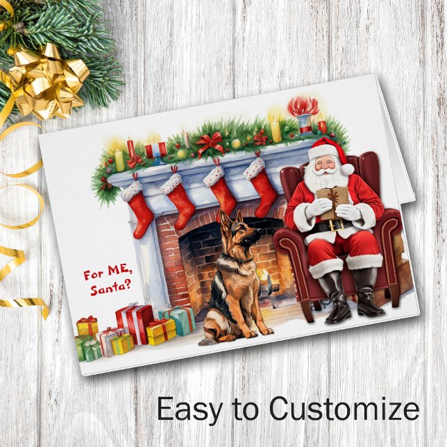 Cartão German shepherd de presente para papais noeis (Criador carregado)