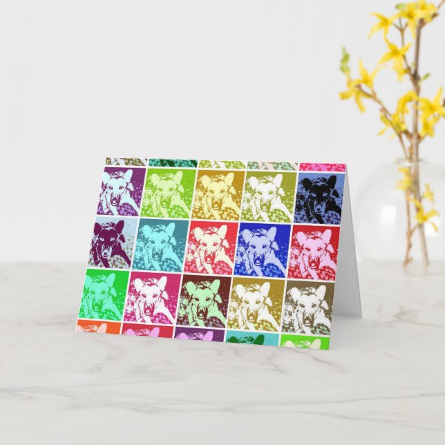 Cartão German shepherd Dog Pop Art Over Hill Aniversário (Flor Amarela)