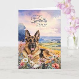 Cartão German Shepherd Dog with Wildflowers Pet Sympathy
