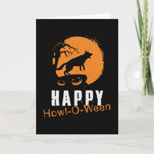 Cartão German Shepherd Happy Howl-O-Ween Vintage Funny