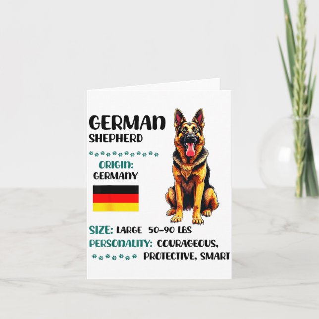 Cartão German Shepherd Origin Funny German Shepherd Lover (Frente)