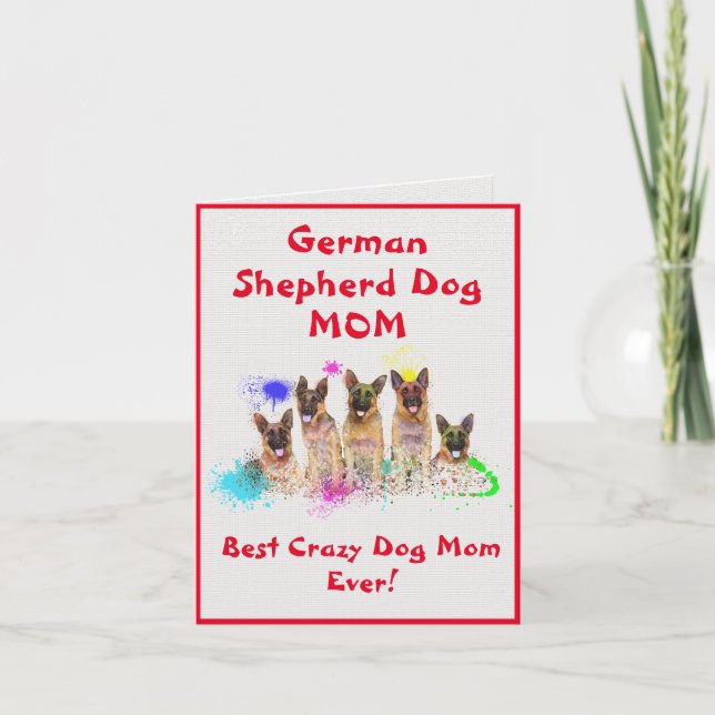Cartão German shepherd personalizado Cachorro-mãe melhor  (Frente)