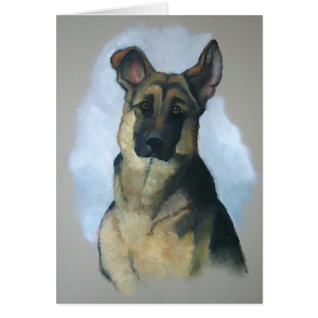Cartão German shepherd: Pintura Pastel original (Frente)