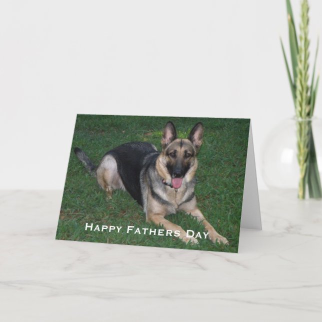 Cartão German shepherd: Placa de Dia de os pais (Frente)