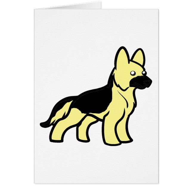 Cartão german shepherd preto e creme (Frente)