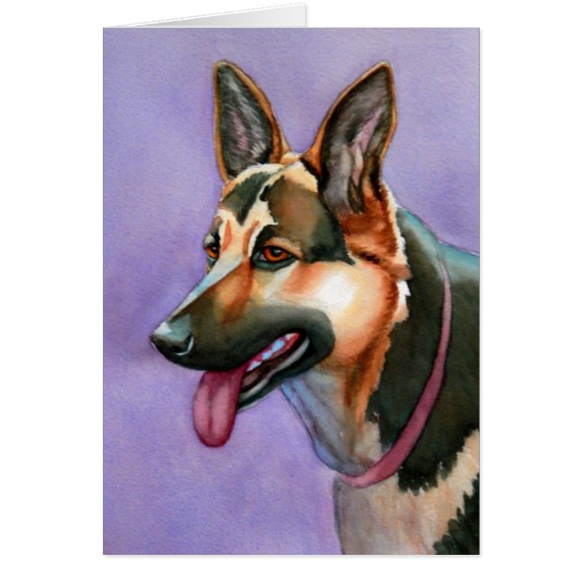 Cartão German shepherd Watercolor (Frente)