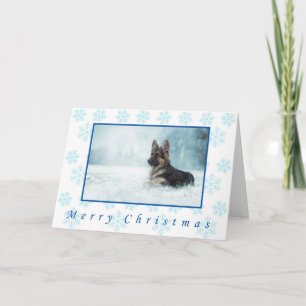 Cartão German shepherd winter christmas cards.