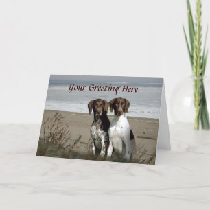 Cartão German Shorthaired Pointer Beach Greeting Card