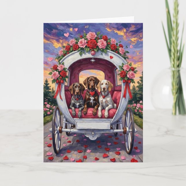 Cartão German Shorthaired Pointer  Dia dos Namorados  (Frente)