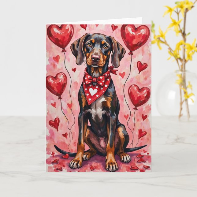 Cartão German Shorthaired Pointer Valentine’s Day (Flor Amarela)