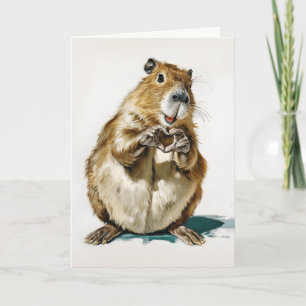 Cartão Gesto de Amor de Capivara Fofa