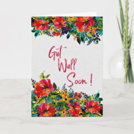 Cartão Get Well Soon – Bright Floral Watercolor