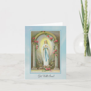 Cartão Get Well Soon Religious Prayer Virgin Mary  Card