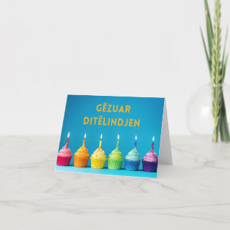 Cartão Gëzuar Ditëlindjen, aniversário albanês