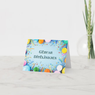 Cartão Gëzuar Ditëlindjen, aniversário albanês