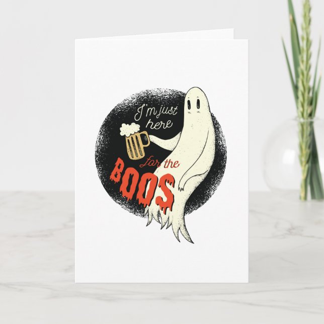 Cartão Ghost Bebendo Beer (Frente)