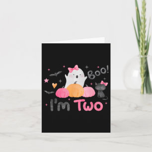 Cartão Ghost Boo, tenho 2 anos, crianças de Halloween seg