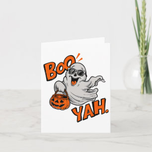Cartão Ghost Boo Yah Dia de as Bruxas engraçado Shirt Spo