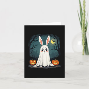 Cartão Ghost Bunny Camiseta de Halloween Boohop! Coelhinh
