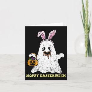 Cartão Ghost Bunny Hoppy Easter Ovo Caça Primavera Wo