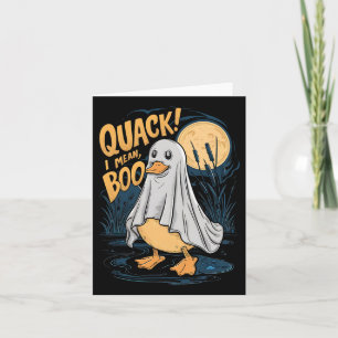 Cartão Ghost Costume Cute Duck Quack I Quer Dizer Boo Spo