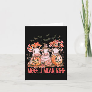 Cartão Ghost Cow Moo I quer dizer Boo Pumpkin Halloween