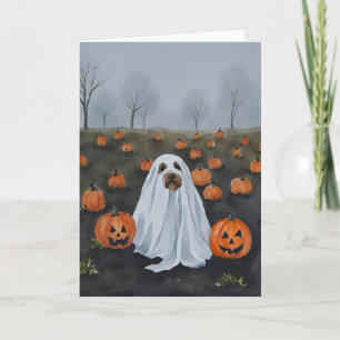 Cartão Ghost Dog Watercolor Halloween