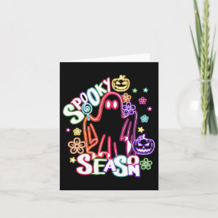 Cartão Ghost Floral Coquette Halloween Pumpkin Spook