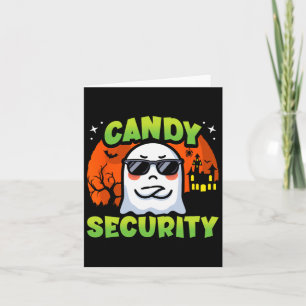 Cartão Ghost Kids Bonitos no Halloween - Candy Security -
