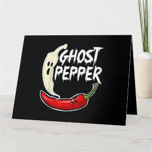 Cartão Ghost Pepper Funny Spicy Hot Halloween Peppe
