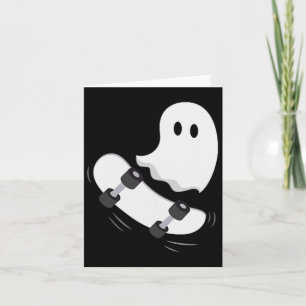 Cartão Ghost Skateboard Lpreguiçoso Halloween Costume Div