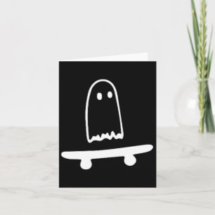 Cartão Ghost Skateboard Lpreguiçoso Halloween Costume Div
