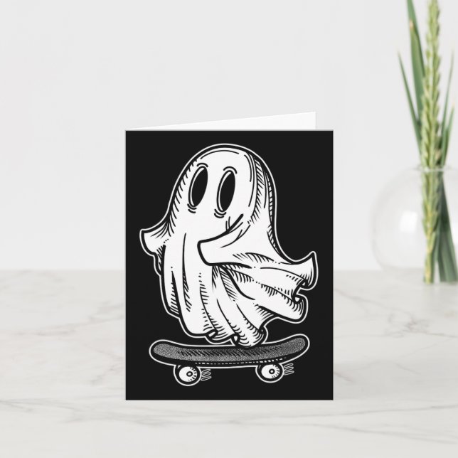 Cartão Ghost Skateboarder Blackwork  (Frente)