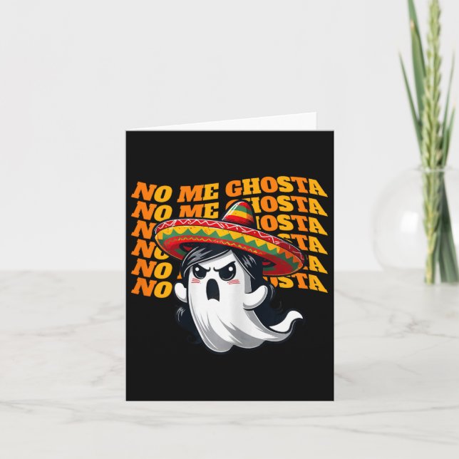 Cartão Ghosta Engraçado Mexicano Halloween Ghost Women 2 (Frente)