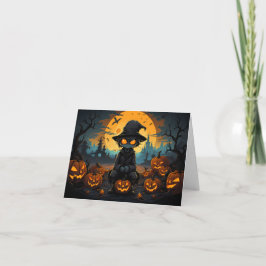 Cartão Ghoul Halloween E Pumpkin