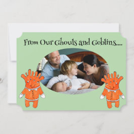 Cartão Ghouls Halloween e Goblins FOTO pintados
