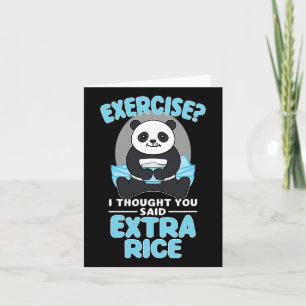 Cartão Giant Panda Funny Gym Workout Sayings Comida Malha