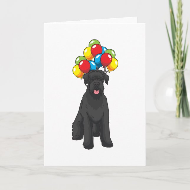 Cartão Giant Schnauzer com balões (Frente)