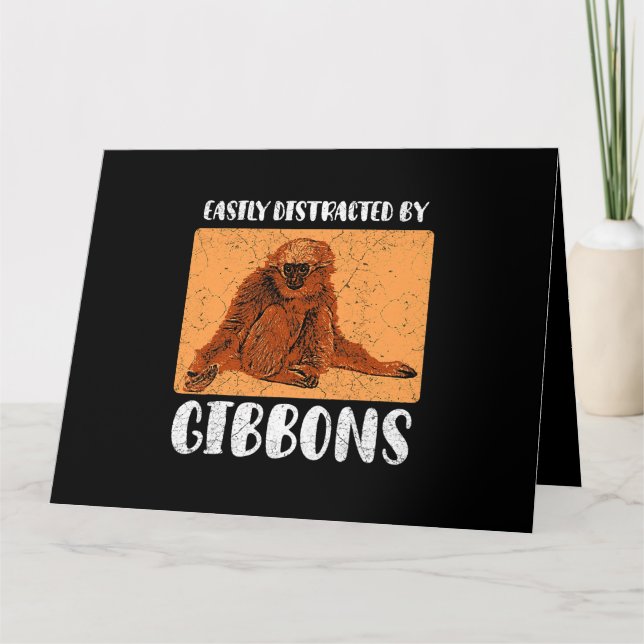 Cartão Gibbon Ape Monkey Funny 2 (Frente)