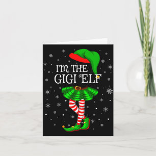 Cartão Gigi Elfo Natal Família Combinante Mulheres Menina